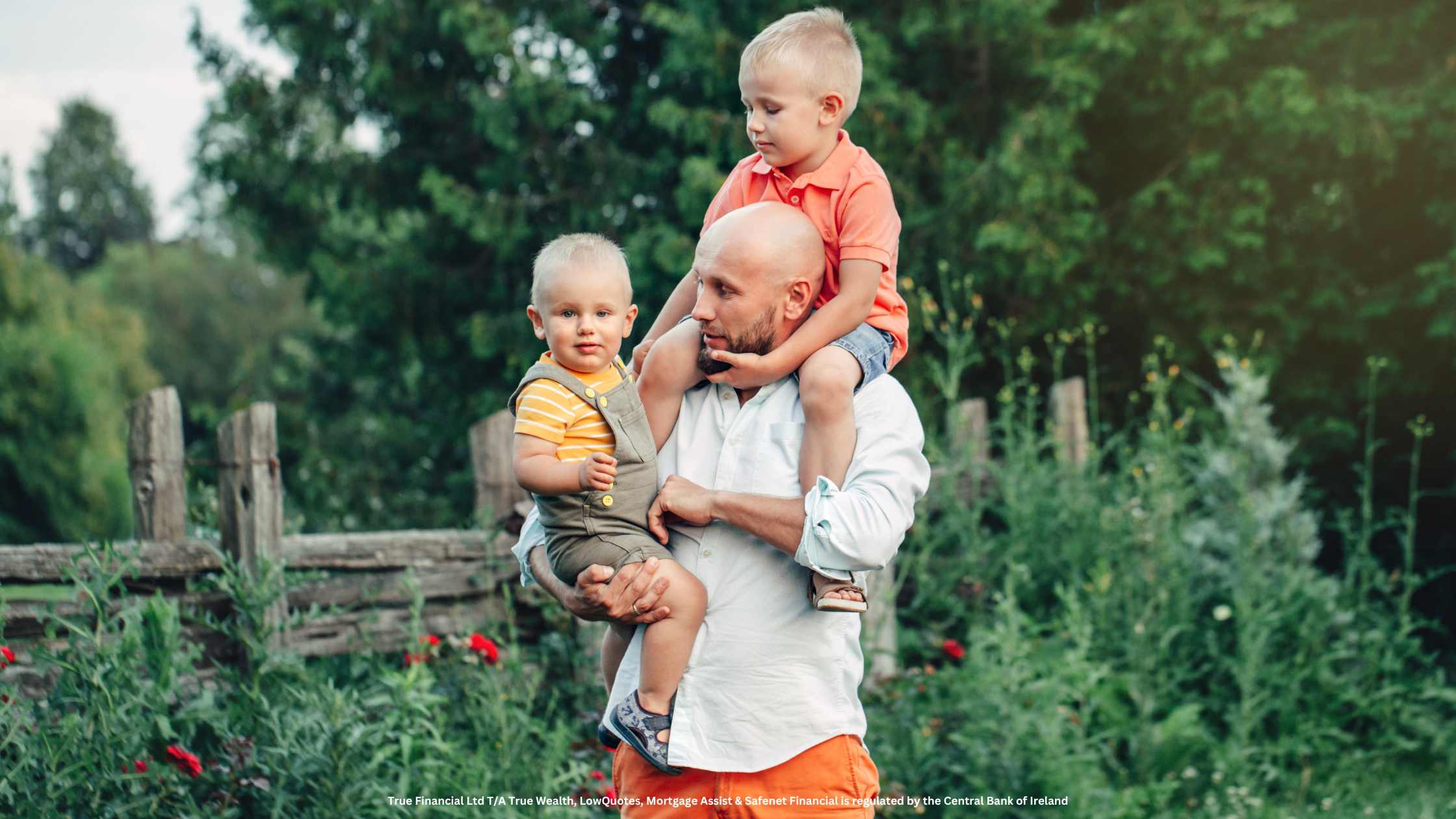 dad with two children